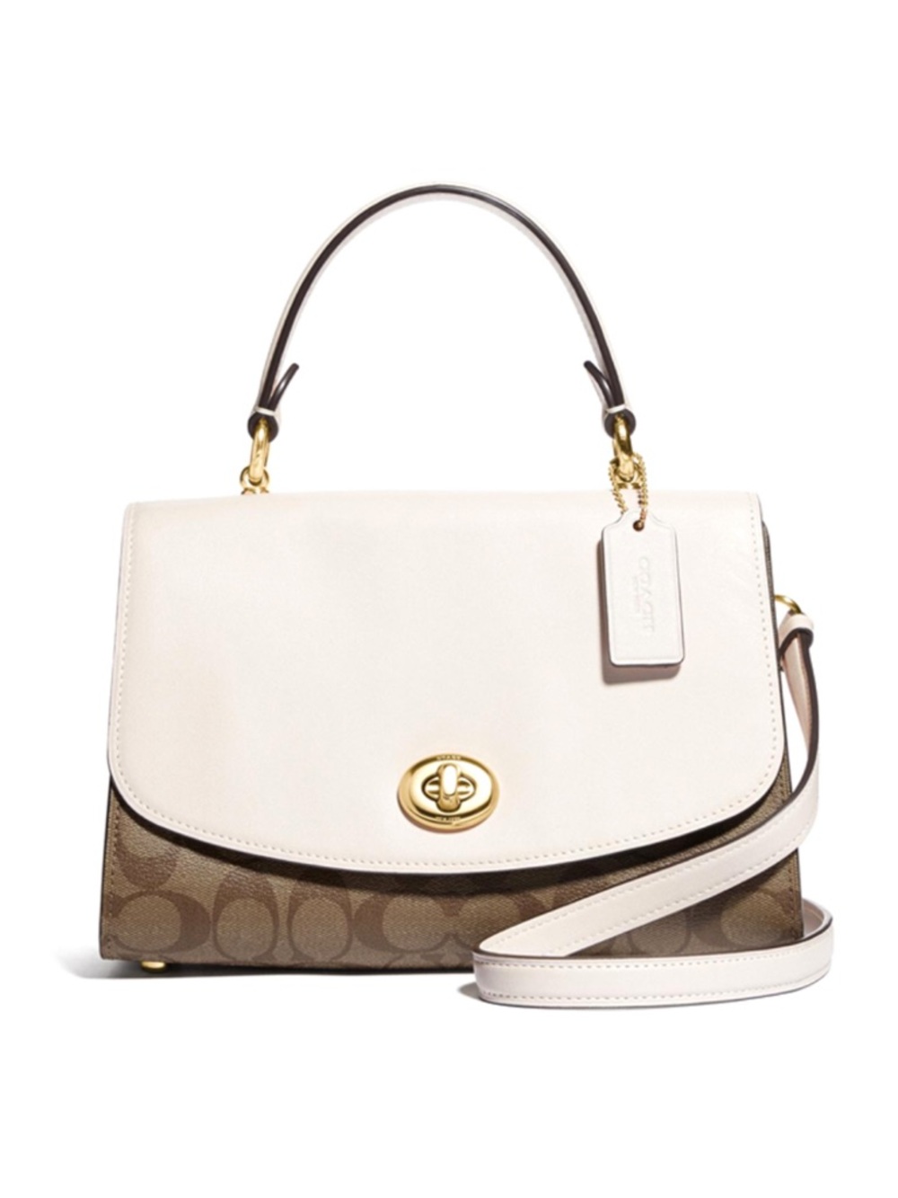 Coach Chalk and Khaki Tilly Top-Handle Satchel